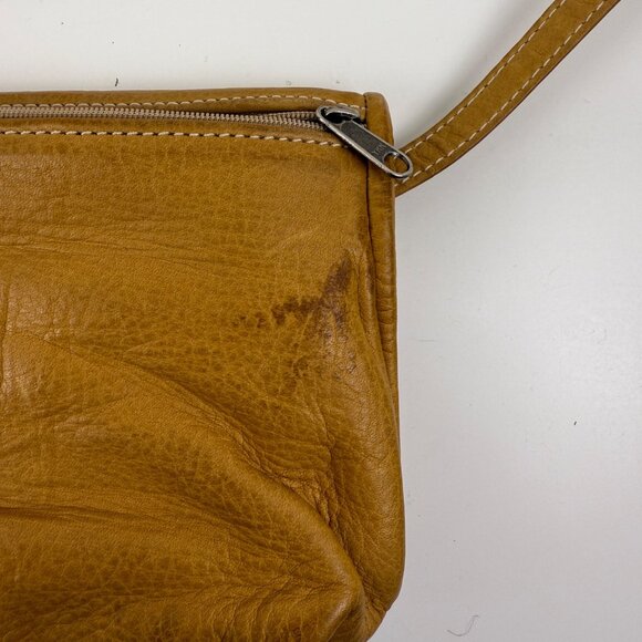 Julia Duren Raingaurded Brown Leather Crossbody Clutch Bag Minimalist Boho - Picture 6 of 9